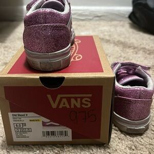 Vans Old Skool Toddler Glitter Velcro Shoes